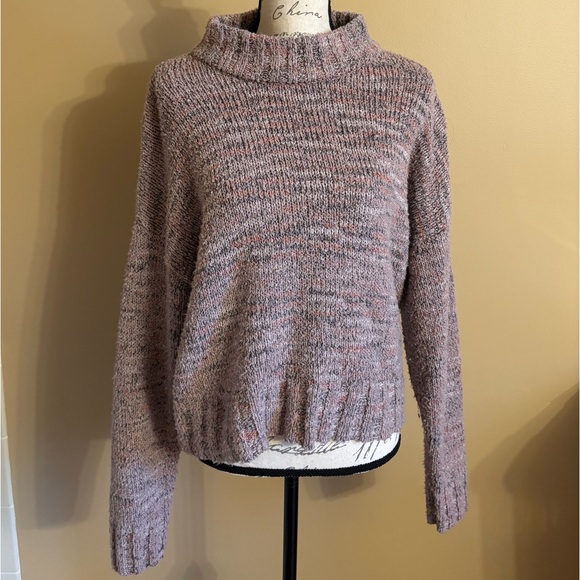 SO Tops - So Women’s Blush Pink Mock Neck Long Sleeve Sweater